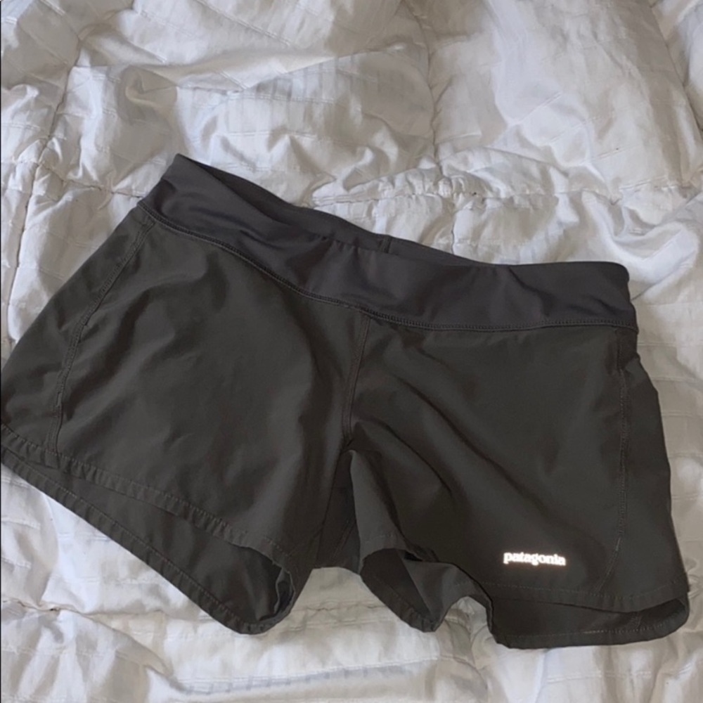 Grey Patagonia shorts.
